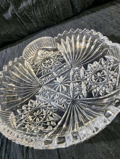 Small cut glass serving dish - Thumbnail 4