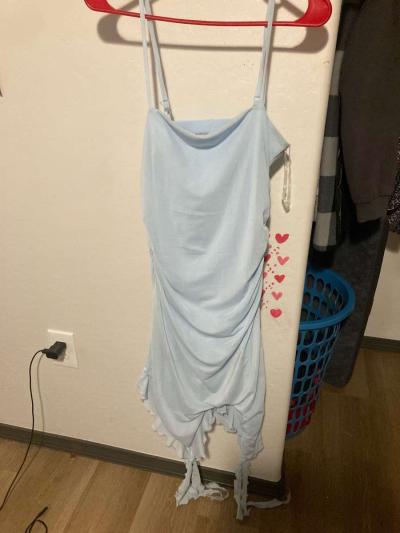 Blue spaghetti strap dress