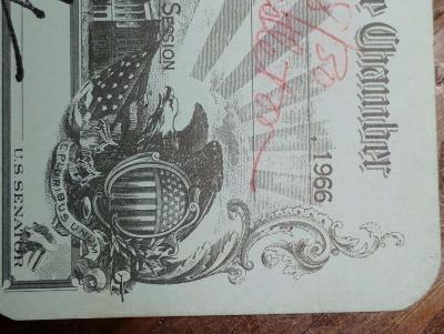 extremely rare 1966 United States Senate Chamber Invitation - Thumbnail 2