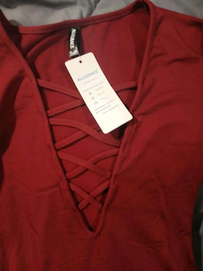 Ladies NWT size small burgany dress - Thumbnail 3