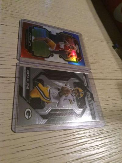 2 Jordan Love rookie cards from prizm