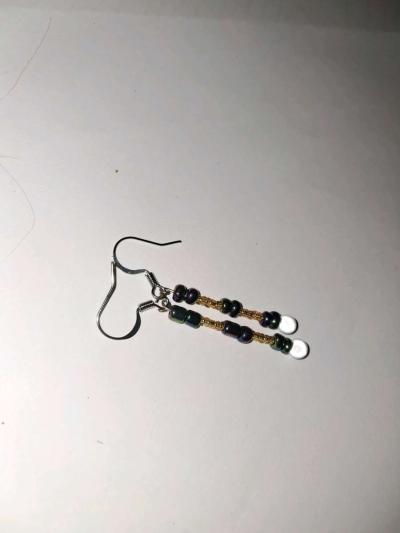 gold and purple earrings - Thumbnail 4