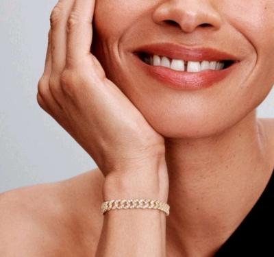 PANDORA TIMELESS GOLD PLATED PAV CUBAN CHAIN BRACELET - Thumbnail 5