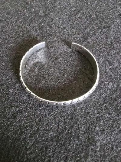 S925 Sterling Silver Oval Pattern Bracelet - Thumbnail 1