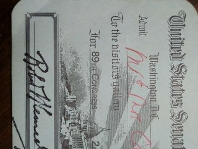 extremely rare 1966 United States Senate Chamber Invitation - Thumbnail 6