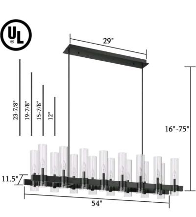 Modern 54 in Chandelier New in Box - Thumbnail 4