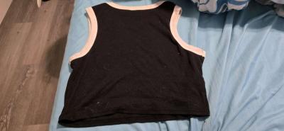 lets Rock black and white cropped tank - Thumbnail 3