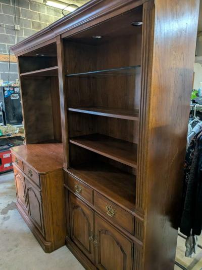 7ft by 8ft wooden entertainment center - Thumbnail 2