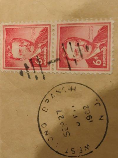 2  1954 Theodore Roosevelt 6 Cent stamps Excellent Condition - Thumbnail 1