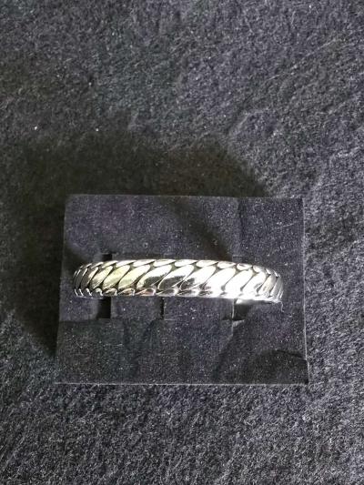 S925 Sterling Silver Oval Pattern Bracelet - Thumbnail 2