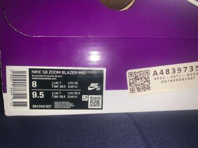 NIKE SB ZOOM BLAZER MIDS BLACK AND WHITE - Thumbnail 2