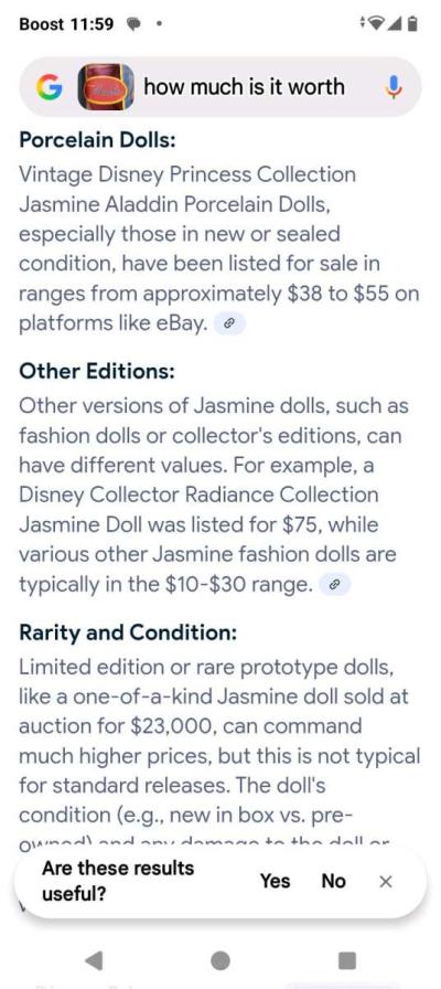 Disneys Aladdin princess Jasmine doll - Thumbnail 1