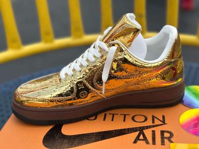 Louis Vuitton x Air Force 1 Low Metallic Gold - Thumbnail 4