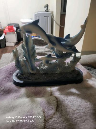 Dolphin and fish underwater oceanic sculpture oceanicart - Thumbnail 3