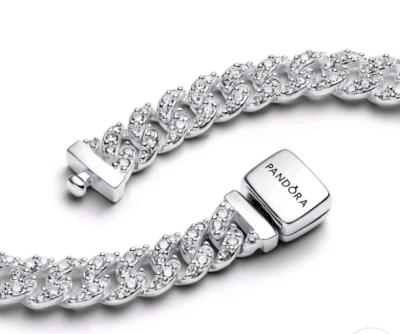 PANDORA TIMELESS PAVE CUBAN CHAIN STERLING SILVER BRACELET - Thumbnail 3
