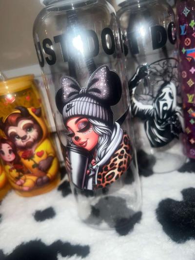 ghost face plastic reusable water bottles - Thumbnail 2