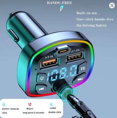 Car Charger FM Transmitter Bluetooth 50 Hands Free 31A USB - Thumbnail 5