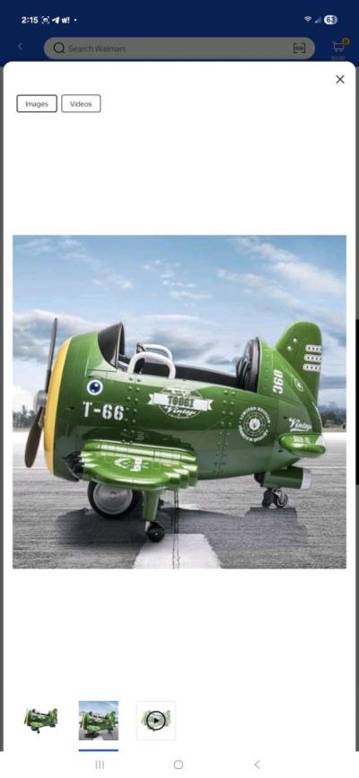 tobbi 12V Electric Toy Airplane Battery Powered Kids Ride on - Thumbnail 3