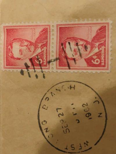 2  1954 Theodore Roosevelt 6 Cent stamps Excellent Condition - Thumbnail 2