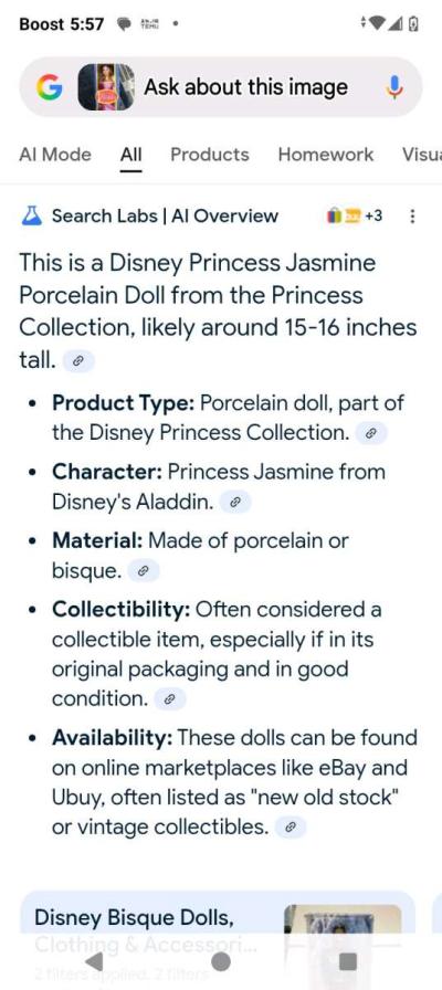 princess Jasmine porcelain doll - Thumbnail 4