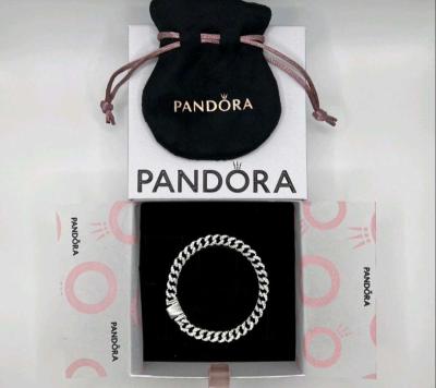 2 PIECE PANDORA TIMELESS PAVE CUBAN CHAIN BRACELET NECKLACE - Thumbnail 5