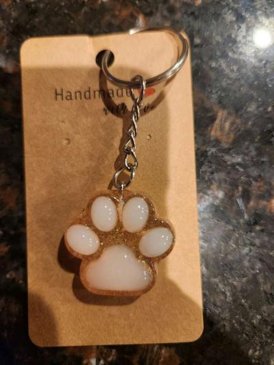 dog paw keychain - Thumbnail 4