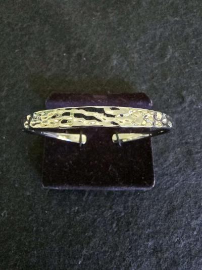 925 Sterling Silver Hammer Tone Bracelet - Thumbnail 1