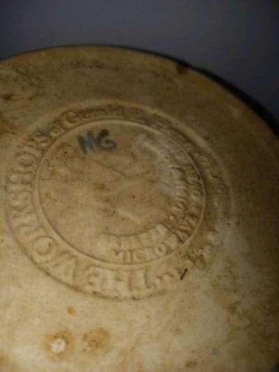 vintage blue white sponge bowl - Thumbnail 5