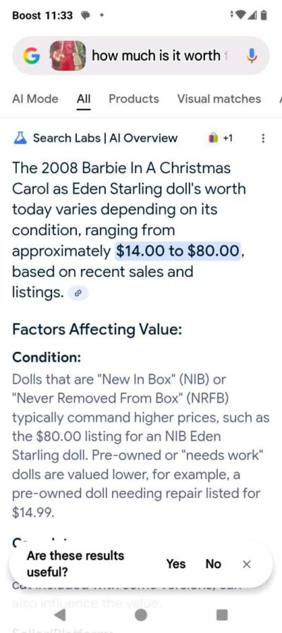 a Christmas Carol Barbie - Thumbnail 1