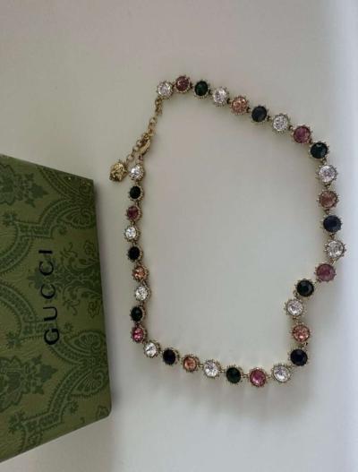 used Gucci Gold Multicor Stones Lion Necklace - Thumbnail 4