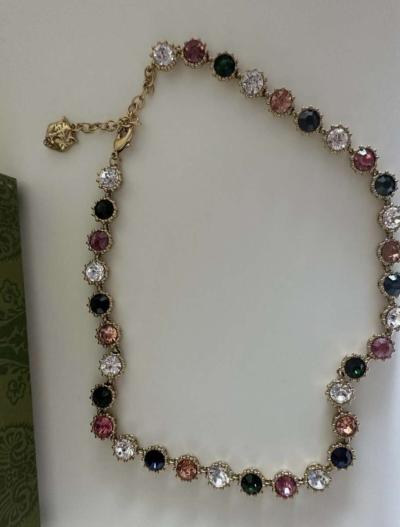 used Gucci Gold Multicor Stones Lion Necklace - Thumbnail 5