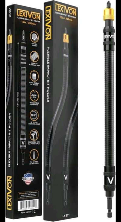 LEXIVON Drill Bit Holder 12Inch Extension QuickRelease with - Thumbnail 4