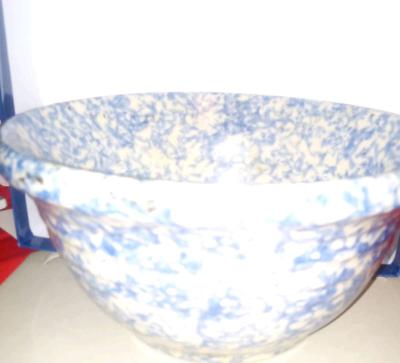 vintage blue white sponge bowl