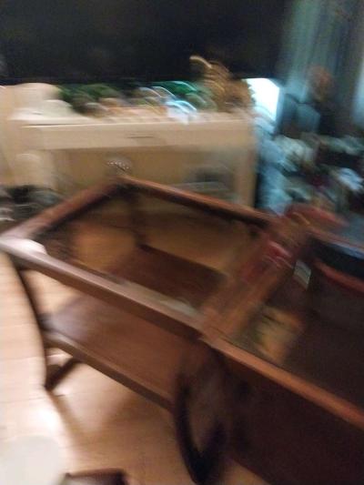 wood and glass end tables - Thumbnail 2