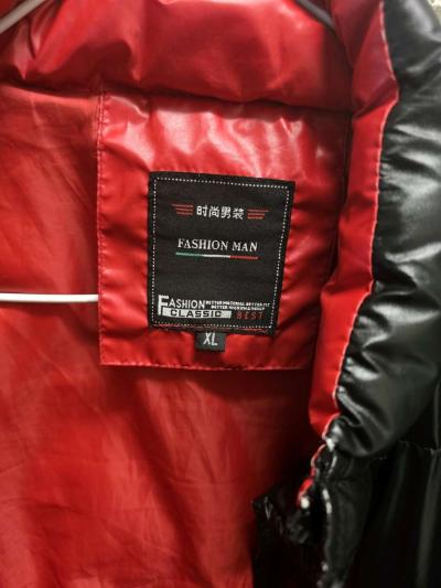 Fashion Men Black Puffer Jacket with Red Lining - Thumbnail 2