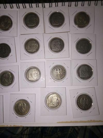 5 Reichsmark silver German WWII coins - Thumbnail 4