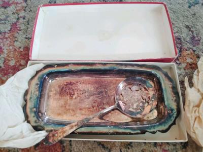 silver dish and spoon - Thumbnail 2