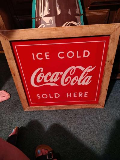 Coca Cola vintage glass framed sign - Thumbnail 5