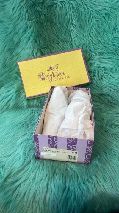 NIB Brighton Unice black crocodile flats with a silver chain - Thumbnail 5