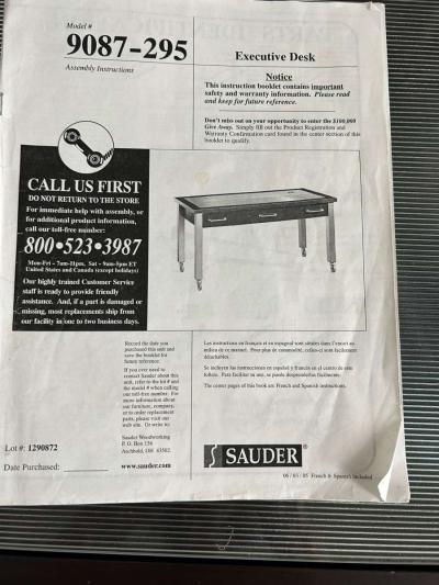 Glass Top Office Desk with Dark Wood Frame - Thumbnail 5