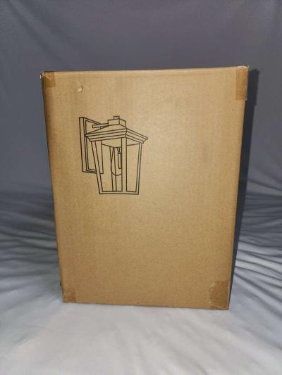 BLACK 1LIGHT OUTDOOR WALL SCONCE WITH SEEDED GLASS SHADE - Thumbnail 4