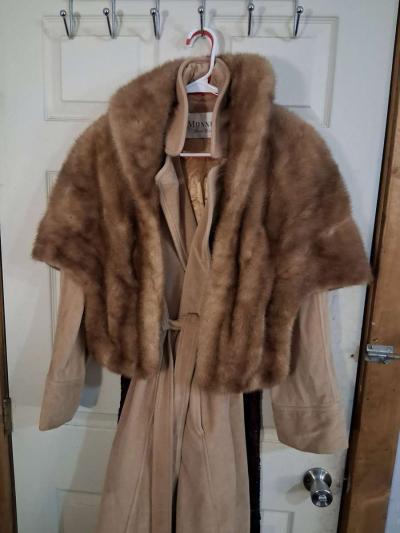 vintage red tan mink stole - Thumbnail 2
