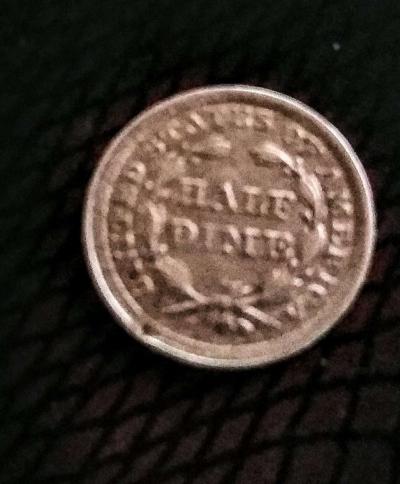 1865 Civil war half dime - Thumbnail 2