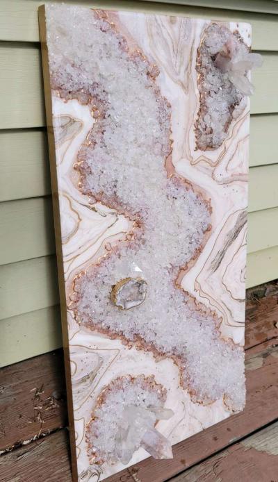 Pink Amethyst Geode Wall Art