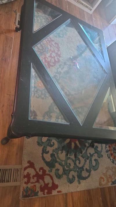 large brown glass coffee table - Swansboro, North Carolina