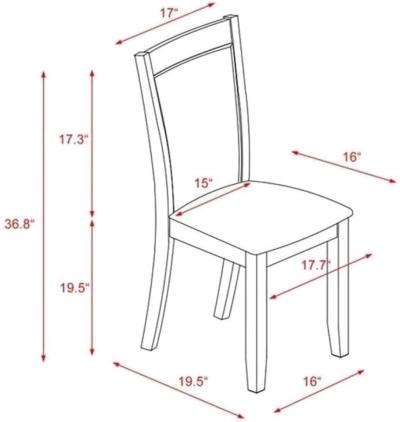 EAST WEST FURNITURE MZC6T06 MONZA PARSON CHAIRS 2 Pack - Thumbnail 3