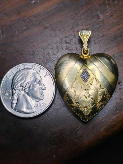 WH Vintage Gold Filled Locket - Thumbnail 5