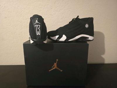 Air Jordan 14 Black White 2023 Size 10 Rare Retro Authentic - Thumbnail 2