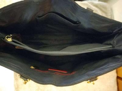 TOMMY HILFIGER Signature Black Canvas Faux Leather Shoulder - Thumbnail 3