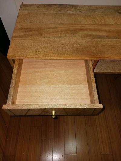 SAFAVIEH Marigold Wood Desk  Gold Legs  Modern  Stylish - Thumbnail 5